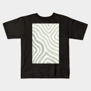 Sage green flow lines Kids T-Shirt